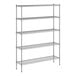 A white wireframe of a Regency 5-shelf chrome wire shelving unit.