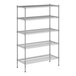 A wireframe of a Regency chrome wire shelving unit with four shelves.