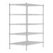 A Regency chrome wire shelving unit with four shelves.