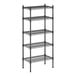 A black Regency wire shelf kit with 5 shelves.