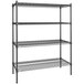 Regency 18 inch x 42 inch NSF Black Epoxy 4-Shelf Kit with 54 inch Posts