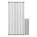 Two black metal wire shelves with black metal rods on a white background.