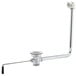 A T&S twist waste valve with overflow in a stainless steel sink opening.