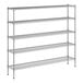 A wireframe of a Regency chrome wire shelving unit with four shelves.