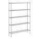 A Regency chrome wire shelving unit with four shelves.