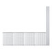 A close-up of a Regency chrome wire shelf grid with metal bars.