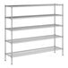 A wireframe of a Regency metal wire shelving unit with four shelves.