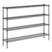 A black wire Regency shelving unit with four shelves.