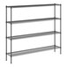 A black wire Regency shelving unit with four shelves.