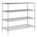 A wireframe of a Regency chrome wire 4-shelf kit.