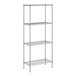 A Regency chrome wire shelving unit with four shelves.