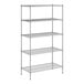 A wire-frame Regency 5-shelf unit with 86" posts.