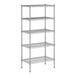 A wireframe of a Regency metal shelving unit with four shelves.