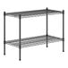 A Regency black metal wire shelving kit with two shelves.