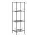 A black wire Regency shelving unit with four shelves.