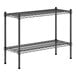 A black metal Regency wire shelf kit with two shelves.