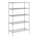 A wireframe of a Regency metal wire shelf kit with four shelves.