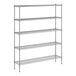 A Regency chrome wire shelving unit with five shelves.