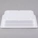 A white rectangular melamine food pan.