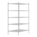 A Regency chrome wire shelving unit with five shelves.