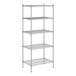 A Regency chrome wire shelving unit with four shelves.