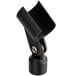 A black metal clip with a round metal end.