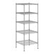 A wireframe of a Regency chrome wire shelf kit with four shelves.