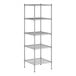 A wireframe of a Regency chrome wire shelf kit with 4 shelves.