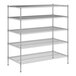 A wireframe of a Regency chrome wire 5-shelf kit.