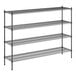 A black Regency wire shelving unit with four metal shelves.