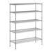 A Regency chrome wire shelving unit with four shelves.