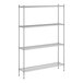 A Regency chrome wire shelving unit with four shelves.