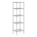 A white wireframe of a Regency metal shelf kit with four shelves.