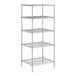 A Regency chrome wire shelving unit with four shelves.