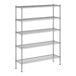 A wireframe of a Regency metal shelving unit with four shelves.