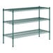 A Regency green metal 3-shelf wire shelving kit.