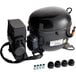 A Narvon 115V black air compressor with hoses and accessories.