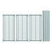 A close-up of a row of green metal bars for a Regency wire shelving kit.