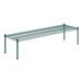 A Regency green metal wire shelf kit on legs.