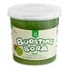 A plastic container of Bossen Pure25 Kiwi Bursting Boba with green kiwi flavored boba inside.