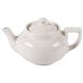 A white Hall China Boston teapot with a lid.