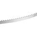 A 78" steel band saw blade with sharp teeth.