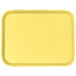 a yellow tray with a white border