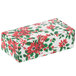 a white box with red and green flowers