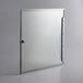A white rectangular glass lid with a black handle.