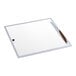 A rectangular sliding glass bottom lid with a silver frame and a handle, designed for Avantco DFF13 freezers.