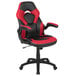 A red and black Flash Furniture office chair with a black base.