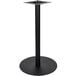 A BFM Seating black metal bar height round table base.