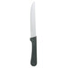 A Walco stainless steel serrated steak knife with a black handle.