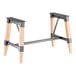 Lancaster Table & Seating industrial trestle table base with metal and wood legs.